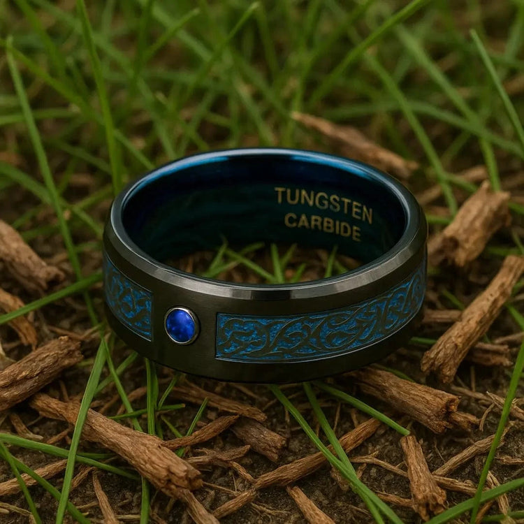 Jarl's ring 'valhalla azure' in tungsten Jarl's ring 'valhalla azure' in tungsten