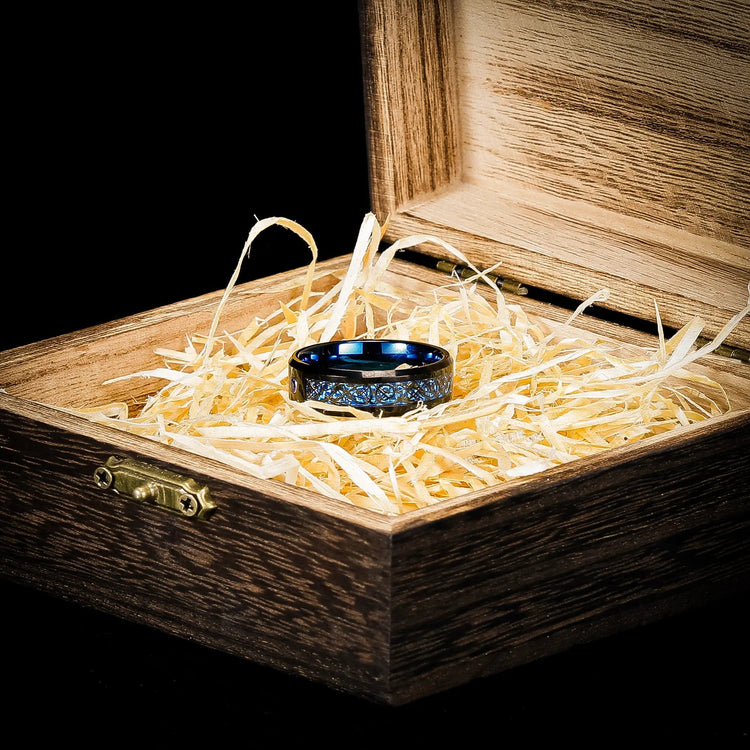 Jarl's ring 'valhalla azure' in tungsten Jarl's ring 'valhalla azure' in tungsten