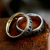 Viking Ring \"Midgard Ring Braided with Runes Viking Ring \"Midgard Ring Braided with Runes