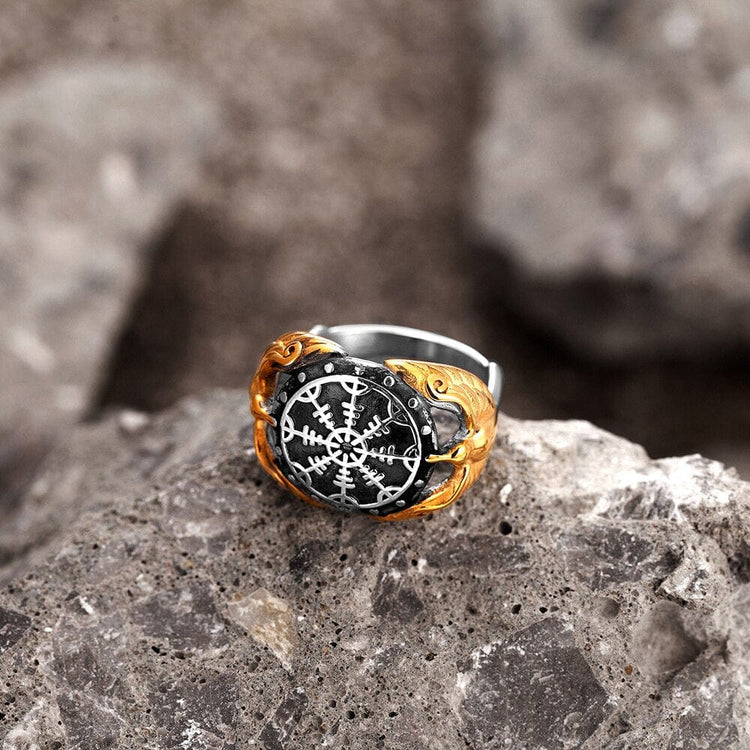 Viking ring - Vegvisir Guardian Ravens Viking ring - Vegvisir Guardian Ravens