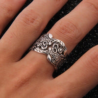 925 Sterling Silver Viking Ring - The Full Moon Duel 925 Sterling Silver Viking Ring - The Full Moon Duel