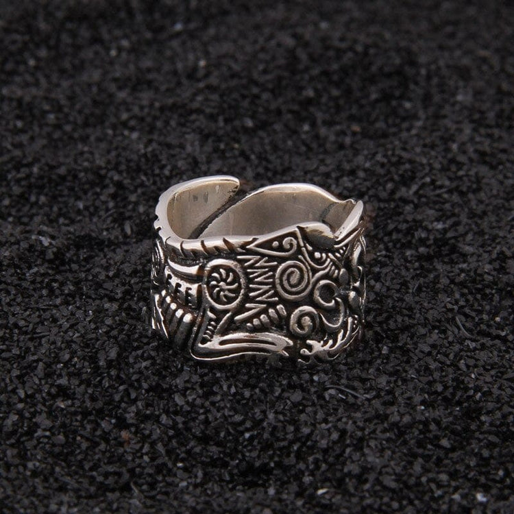 925 Sterling Silver Viking Ring - The Full Moon Duel 925 Sterling Silver Viking Ring - The Full Moon Duel