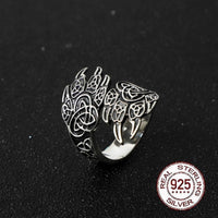 925 Sterling Silver Viking Ring - Les Pattes de l'Ours 925 Sterling Silver Viking Ring - Les Pattes de l'Ours