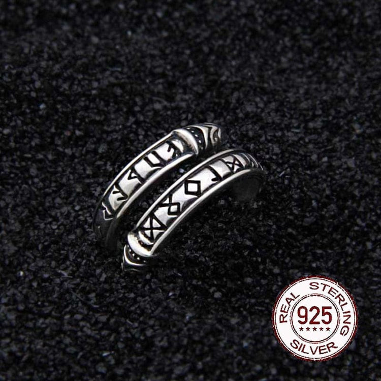 925 Sterling Silver Viking Ring - Snake Rune 925 Sterling Silver Viking Ring - Snake Rune