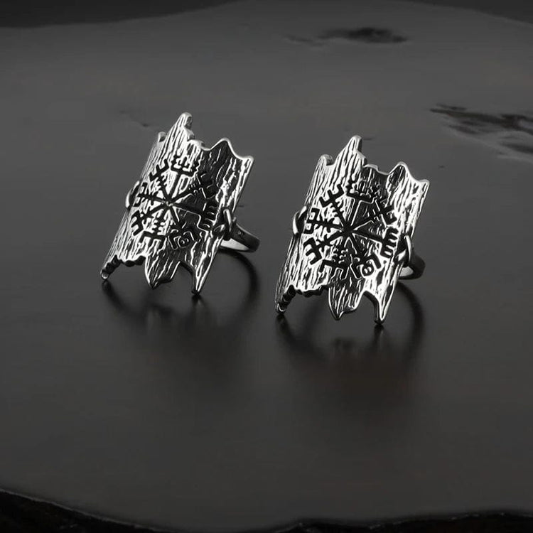 Viking ring l'écorse engraved with Vegvisir Viking ring l'écorse engraved with Vegvisir
