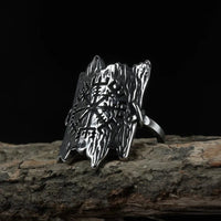 Viking ring l'écorse engraved with Vegvisir Viking ring l'écorse engraved with Vegvisir