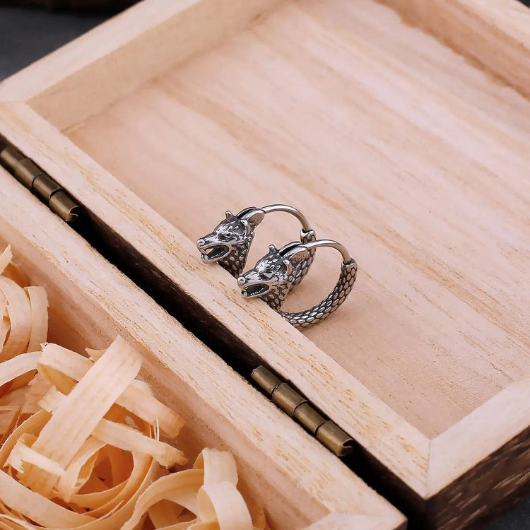 Fenrir wolf earrings in stainless steel Fenrir wolf earrings in stainless steel