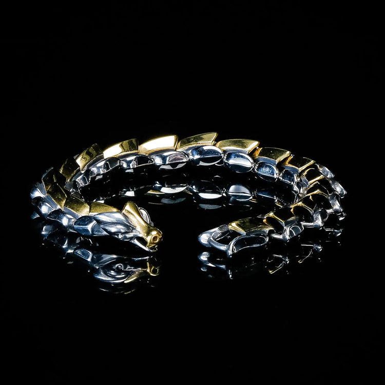 Snake Bracelet \"Wrath of Jörmungand\" - Gold / Silver Snake Bracelet \"Wrath of Jörmungand\" - Gold / Silver