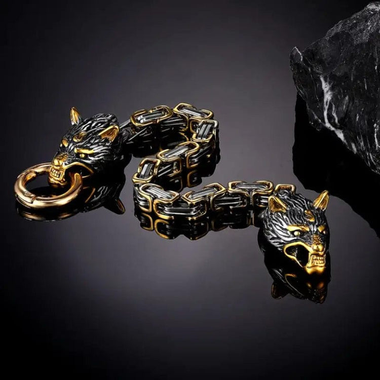 Giant Golden Wolf Bracelet - Fenrir Giant Golden Wolf Bracelet - Fenrir