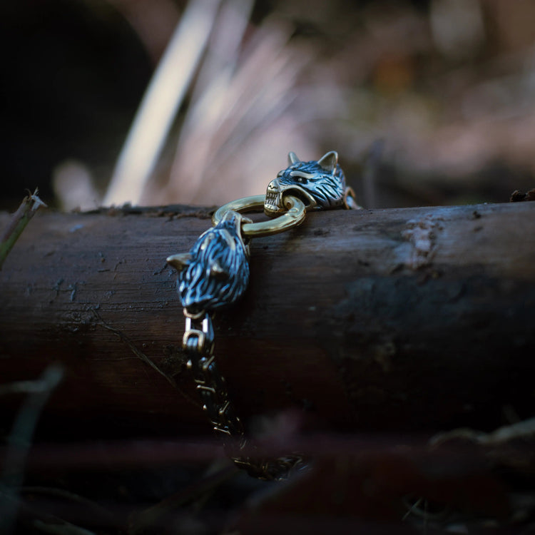Giant Golden Wolf Bracelet - Fenrir Giant Golden Wolf Bracelet - Fenrir