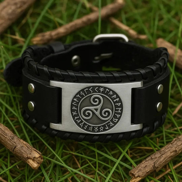 Triskele Breton leather bracelet Triskele Breton leather bracelet