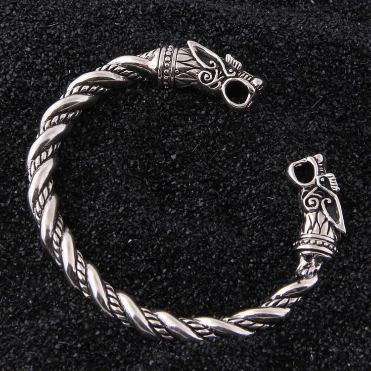 925 Sterling Silver Viking Bracelet - Le Regard des Loups 925 Sterling Silver Viking Bracelet - Le Regard des Loups