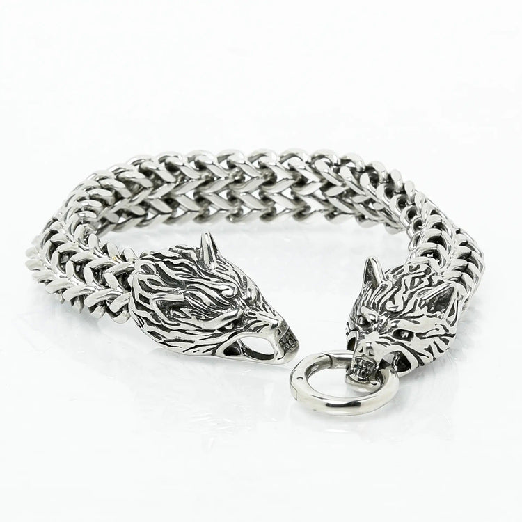 Viking Bracelet Fenrir Head - Stainless Steel Viking Bracelet Fenrir Head - Stainless Steel