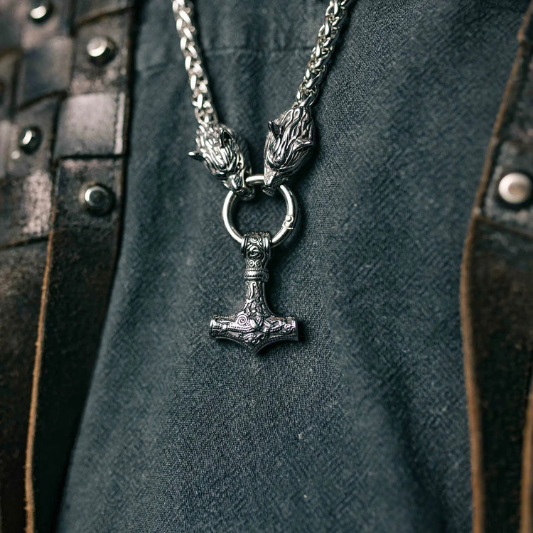 Mjolnir Necklace - Wolf Protection Mjolnir Necklace - Wolf Protection