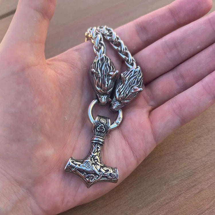 Mjolnir Necklace - Wolf Protection Mjolnir Necklace - Wolf Protection