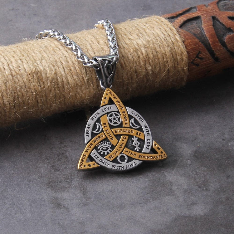 Viking Necklace \"Triquetra Commandments Necklace Viking Necklace \"Triquetra Commandments Necklace