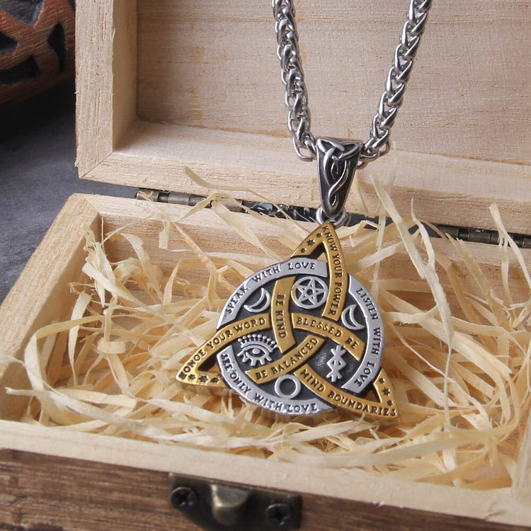 Viking Necklace \"Triquetra Commandments Necklace Viking Necklace \"Triquetra Commandments Necklace