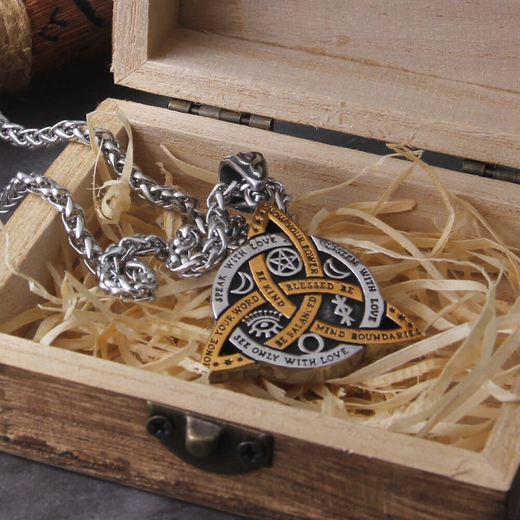 Viking Necklace \"Triquetra Commandments Necklace Viking Necklace \"Triquetra Commandments Necklace