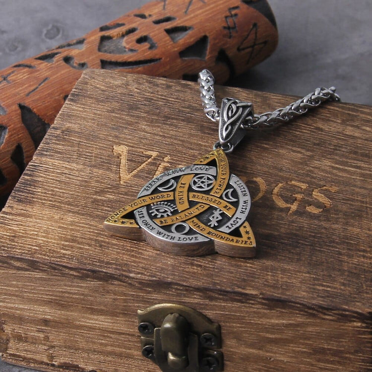 Viking Necklace \"Triquetra Commandments Necklace Viking Necklace \"Triquetra Commandments Necklace