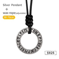 925 Sterling Silver Viking Necklace - Runic Circle 925 Sterling Silver Viking Necklace - Runic Circle