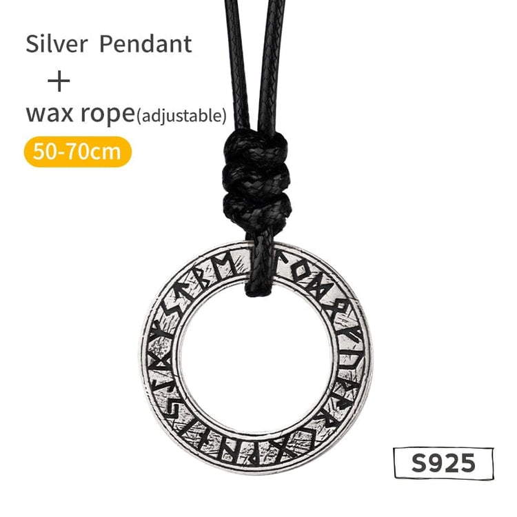 925 Sterling Silver Viking Necklace - Runic Circle 925 Sterling Silver Viking Necklace - Runic Circle