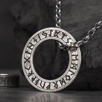 925 Sterling Silver Viking Necklace - Runic Circle 925 Sterling Silver Viking Necklace - Runic Circle