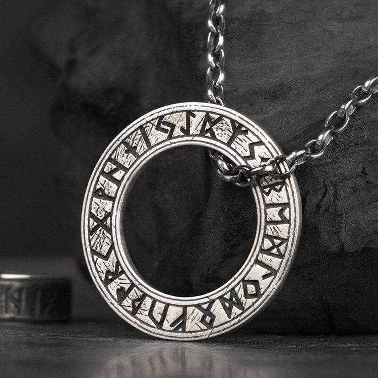 925 Sterling Silver Viking Necklace - Runic Circle 925 Sterling Silver Viking Necklace - Runic Circle