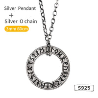 925 Sterling Silver Viking Necklace - Runic Circle 925 Sterling Silver Viking Necklace - Runic Circle