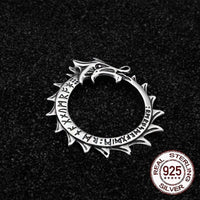 925 Sterling Silver Pendant - Ouroboros Rune 925 Sterling Silver Pendant - Ouroboros Rune