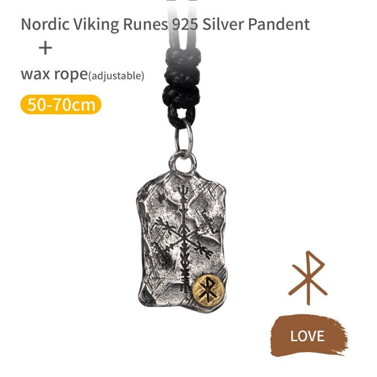 925 Sterling Silver Viking Necklace - Runic Stele 925 Sterling Silver Viking Necklace - Runic Stele