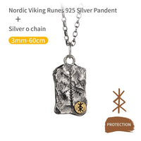 925 Sterling Silver Viking Necklace - Runic Stele 925 Sterling Silver Viking Necklace - Runic Stele