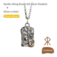925 Sterling Silver Viking Necklace - Runic Stele 925 Sterling Silver Viking Necklace - Runic Stele