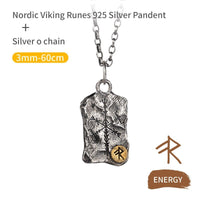 925 Sterling Silver Viking Necklace - Runic Stele 925 Sterling Silver Viking Necklace - Runic Stele