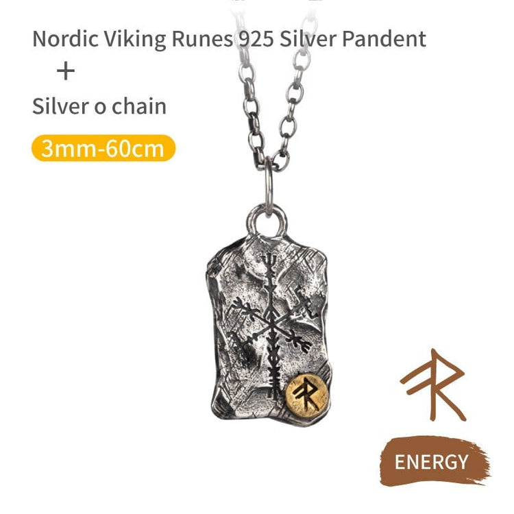 925 Sterling Silver Viking Necklace - Runic Stele 925 Sterling Silver Viking Necklace - Runic Stele