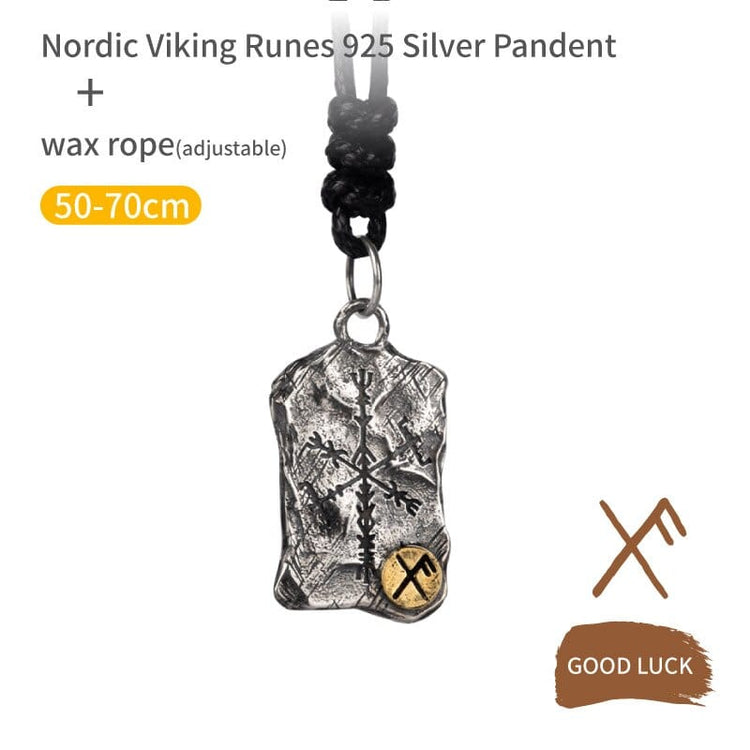 925 Sterling Silver Viking Necklace - Runic Stele 925 Sterling Silver Viking Necklace - Runic Stele
