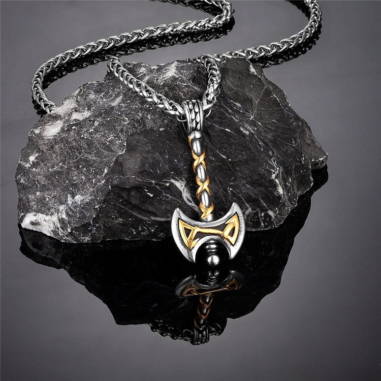 Viking necklace - Golden Viking axe Viking necklace - Golden Viking axe
