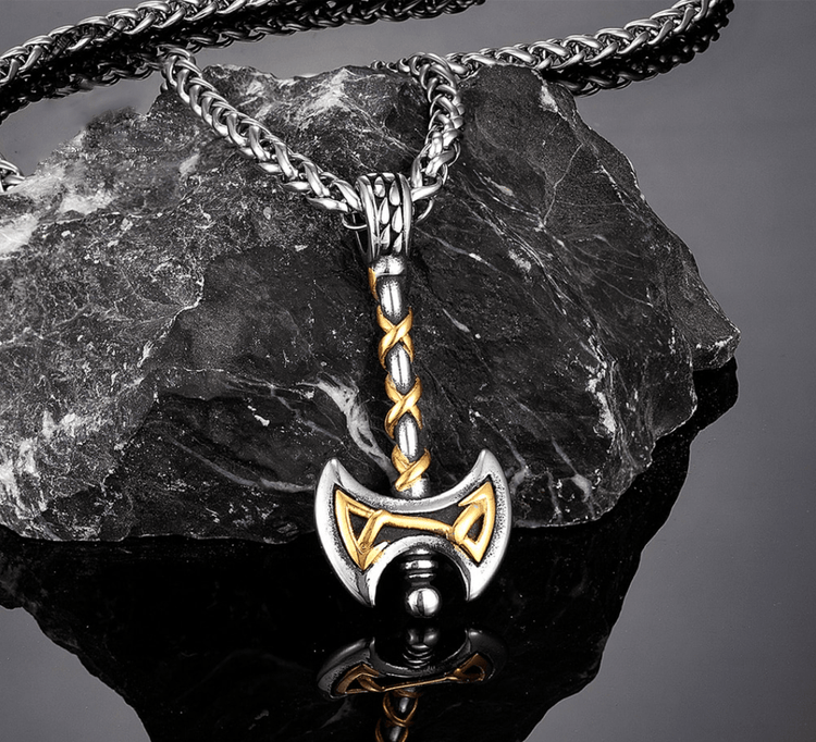 Viking necklace - Golden Viking axe Viking necklace - Golden Viking axe