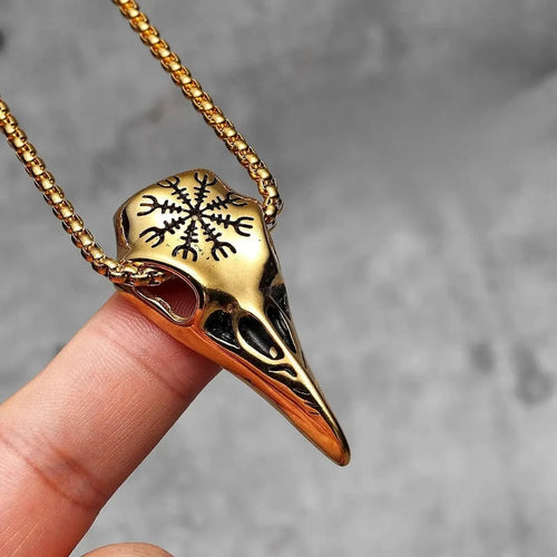 Collier nordique Collier Viking "Pendentif de la Connaissance des Mondes" Or / 50cm - Odins Hall