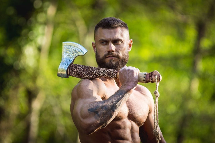 Viking Warrior Axe - \"End of Days Lightning Bolt Viking Warrior Axe - \"End of Days Lightning Bolt