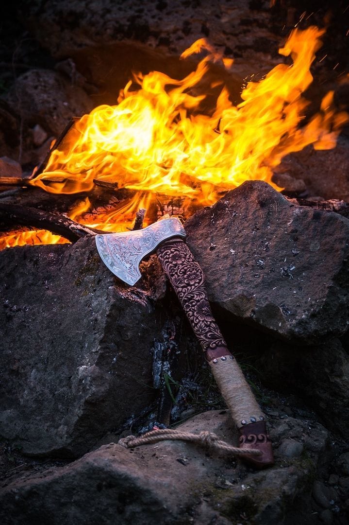 Viking Warrior Axe - \"End of Days Lightning Bolt Viking Warrior Axe - \"End of Days Lightning Bolt