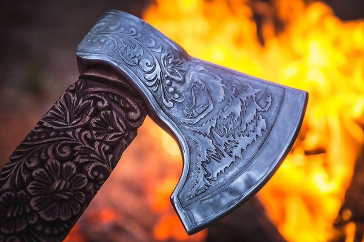 Viking Warrior Axe - \"End of Days Lightning Bolt Viking Warrior Axe - \"End of Days Lightning Bolt