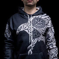 Majestic Raven - Sacred Symbols of Odin\" Viking Hoodie Majestic Raven - Sacred Symbols of Odin\" Viking Hoodie