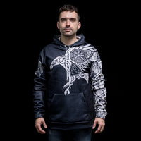 Majestic Raven - Sacred Symbols of Odin\" Viking Hoodie Majestic Raven - Sacred Symbols of Odin\" Viking Hoodie