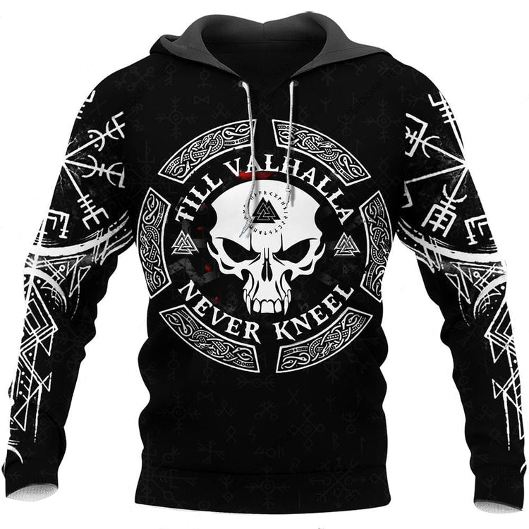 Viking Hoodie \"Warrior Skull Hoodie - Journey to Valhalla Viking Hoodie \"Warrior Skull Hoodie - Journey to Valhalla