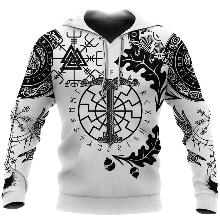 Viking Hoodie \"Runic and Vegvisir Enigma Hoodie Viking Hoodie \"Runic and Vegvisir Enigma Hoodie
