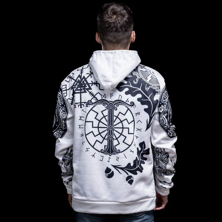 Viking Hoodie \"Runic and Vegvisir Enigma Hoodie Viking Hoodie \"Runic and Vegvisir Enigma Hoodie