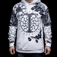 Viking Hoodie \"Runic and Vegvisir Enigma Hoodie Viking Hoodie \"Runic and Vegvisir Enigma Hoodie
