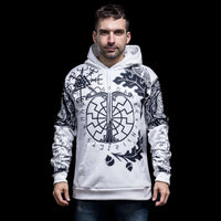 Viking Hoodie \"Runic and Vegvisir Enigma Hoodie Viking Hoodie \"Runic and Vegvisir Enigma Hoodie