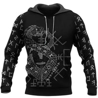 Viking Hoodie \"Infinity Ouroboros and Vegvisir Hoodie Viking Hoodie \"Infinity Ouroboros and Vegvisir Hoodie