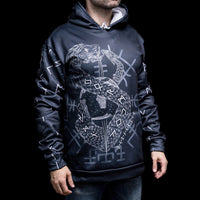 Viking Hoodie \"Infinity Ouroboros and Vegvisir Hoodie Viking Hoodie \"Infinity Ouroboros and Vegvisir Hoodie